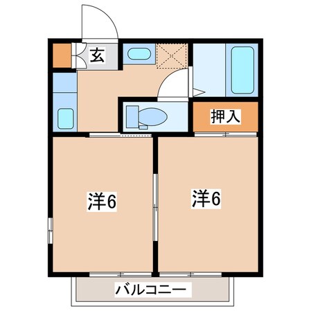 郡山富田駅 徒歩2分 2階の物件間取画像